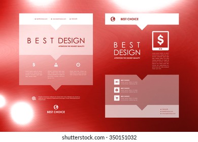 Set of brochure, poster templates in neon molecule structure style. Beautiful design and layout
