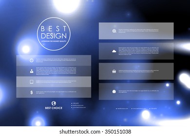 Set of brochure, poster templates in neon molecule structure style. Beautiful design and layout