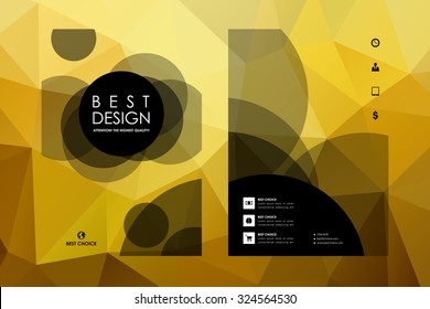 Set of brochure, poster templates in polygonal style. Beautiful design and layout
