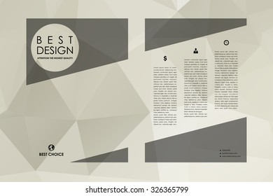 Set of brochure, poster templates in polygonal style. Beautiful design and layout