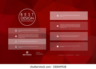 Set of brochure, poster templates in polygonal style. Beautiful design and layout
