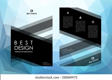 Conjunto de folleto, Plantillas de póster en estilo poligonal. Hermoso diseño y diseño