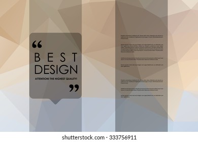 Set of brochure, poster templates in polygonal style. Beautiful design and layout