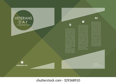 Set of brochure, poster templates in veterans day style. Beautiful design and layout