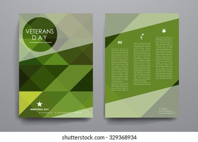 Set of brochure, poster templates in veterans day style. Beautiful design and layout