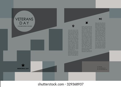 Set of brochure, poster templates in veterans day style. Beautiful design and layout
