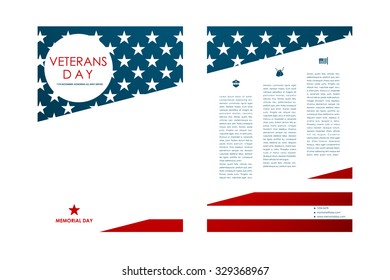 Set of brochure, poster templates in veterans day style. Beautiful design and layout