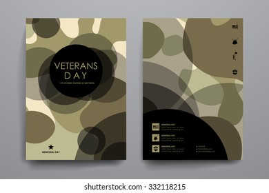 Set of brochure, poster templates in veterans day style. Beautiful design and layout