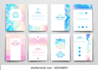 Set of brochure, poster templates in World AIDS Day style. Beautiful design and layout