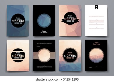 Set of brochure, poster templates in World AIDS Day style. Beautiful design and layout