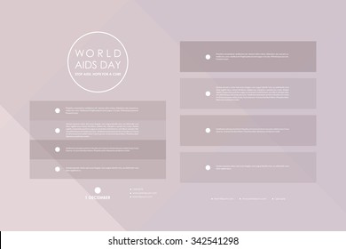 Set of brochure, poster templates in World AIDS Day style. Beautiful design and layout