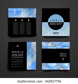 Set of brochure, poster templates in World AIDS Day style. Beautiful design and layout