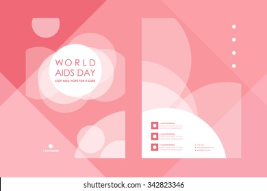 Set of brochure, poster templates in World AIDS Day style. Beautiful design and layout