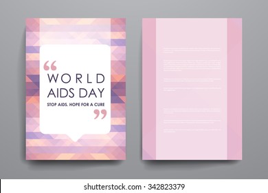 Set of brochure, poster templates in World AIDS Day style. Beautiful design and layout