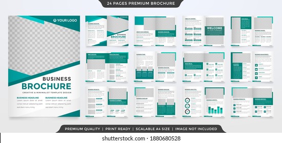 set of brochure template with abstract style and minimalist layout use for annual report and business proposal 