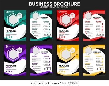 set of brochure template design themed business