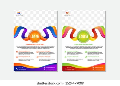 Set of brochure template layout design. Corporate business annual report, catalog, magazine, brochure, flyer mock up. Creative modern bright concept in liquid gradient style. colorful layout colors.
