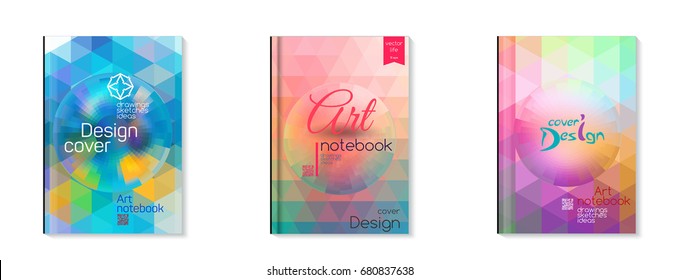 Set of Brochure templates, for business presentation, magazine covers, annual reports. Colorful vector covers with titles, graphics and space for text.