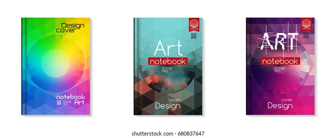 Set of Brochure templates, for business presentation, magazine covers, annual reports. Colorful vector covers with titles, graphics and space for text.