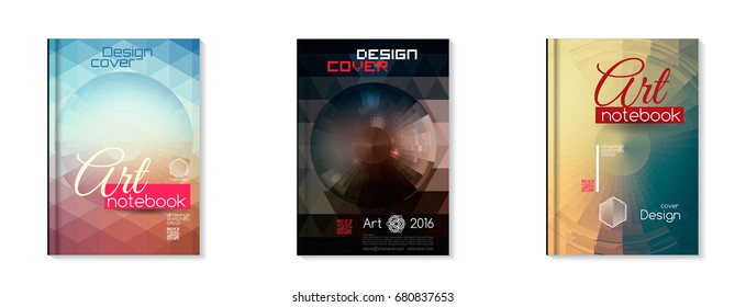 Set of Brochure templates, for business presentation, magazine covers, annual reports. Colorful vector covers with titles, graphics and space for text.