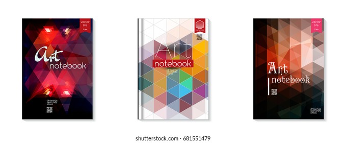 Set of Brochure templates, for business presentation, magazine covers, annual reports. Colorful vector covers with titles, graphics and space for text.