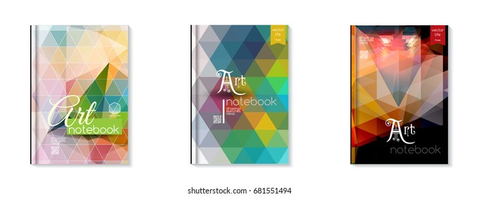 Set of Brochure templates, for business presentation, magazine covers, annual reports. Colorful vector covers with titles, graphics and space for text.