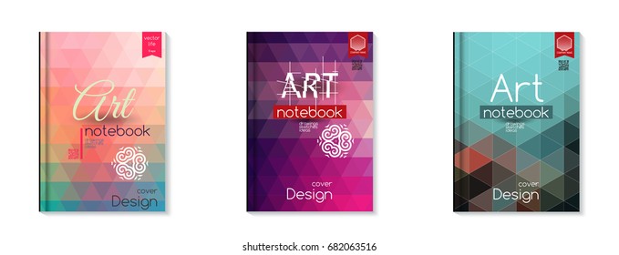 Set of Brochure templates, for business presentation, magazine covers, annual reports. Colorful vector covers with titles, graphics and space for text.