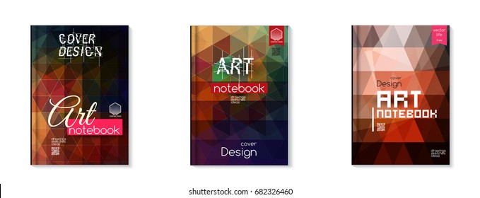 Set of Brochure templates, for business presentation, magazine covers, annual reports. Colorful vector covers with titles, graphics and space for text.