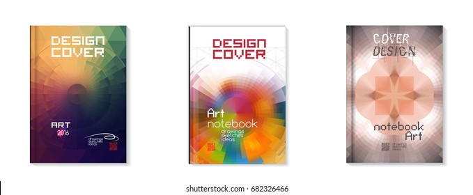 Set of Brochure templates, for business presentation, magazine covers, annual reports. Colorful vector covers with titles, graphics and space for text.