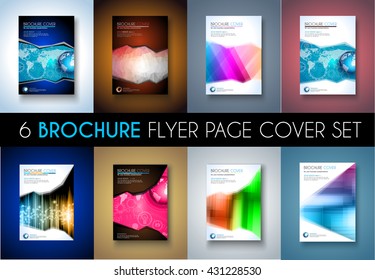 Set of Brochure templates, Flyer Designs or leaflet Covers for business presentation and magazine covers, annual reports and marketing generic purposes.