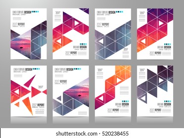 Set of Brochure templates, Flyer Designs or Depliant Covers for business presentation and magazine covers, annual reports and marketing generic purposes.