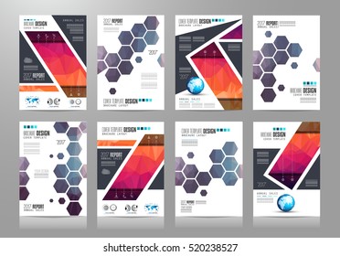 Set of Brochure templates, Flyer Designs or Depliant Covers for business presentation and magazine covers, annual reports and marketing generic purposes.