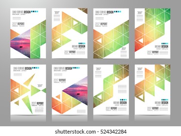 Set of Brochure templates, Flyer Designs or Depliant Covers for business presentation and magazine covers, annual reports and marketing generic purposes.
