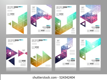 Set of Brochure templates, Flyer Designs or Depliant Covers for business presentation and magazine covers, annual reports and marketing generic purposes.