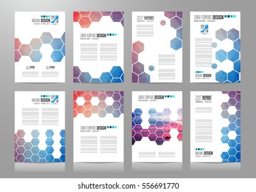 Set of Brochure templates, Flyer Designs or Depliant Covers for business presentation and magazine covers, annual reports and marketing generic purposes.