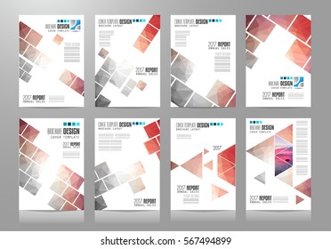 Set of Brochure templates, Flyer Designs or Depliant Covers for business presentation and magazine covers, annual reports and marketing generic purposes.