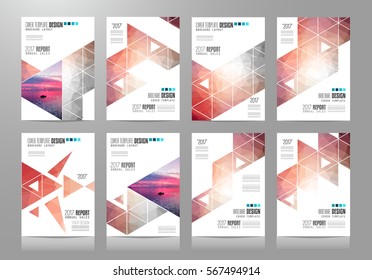 Set of Brochure templates, Flyer Designs or Depliant Covers for business presentation and magazine covers, annual reports and marketing generic purposes.