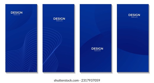 set of brochures abstract blue background with lines for business
