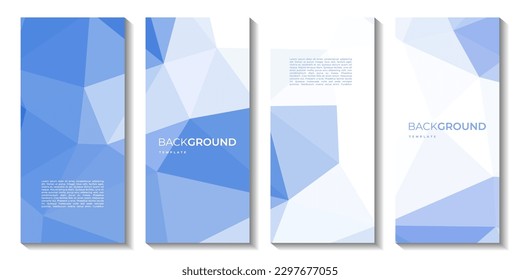 set of brochures with abstract blue gradient triangle colorful geometric background