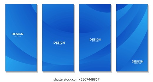 set of brochures with abstract blue wave gradient background. vector EPS10.