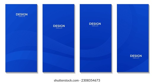 conjunto de folletos. fondo de degradado de onda azul abstracto