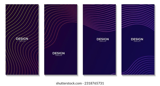 conjunto de folletos fondo colorido abstracto con líneas