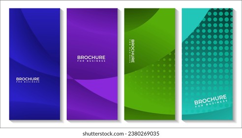 set of brochures with abstract colorful dynamic wave background