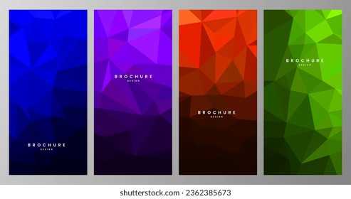 set of brochures with abstract colorful geometric shape background