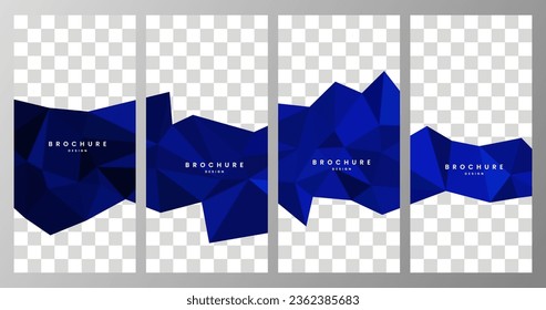 set of brochures with abstract colorful geometric shape background