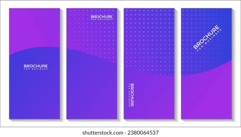 conjunto de folletos fondo de gradiente colorido abstracto con puntos