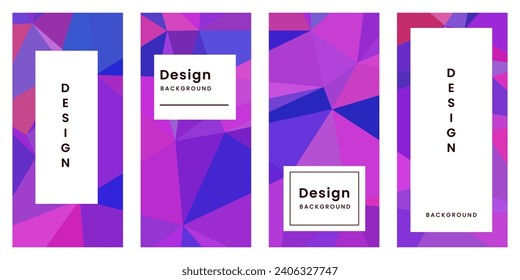 conjunto de folletos con fondo vibrante abstracto geométrico rosa púrpura