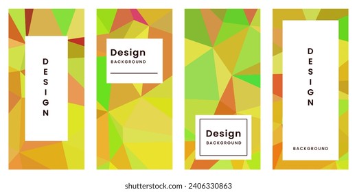 set of brochures with abstract geometric yellow colorful vibrant background