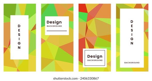 set of brochures with abstract geometric yellow colorful vibrant background