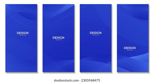 conjunto de folletos fondo de onda azul para los negocios